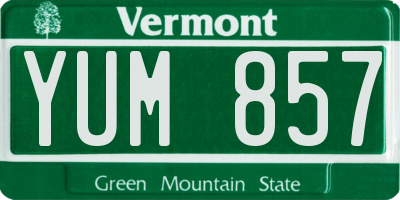 VT license plate YUM857