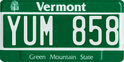 VT license plate YUM858