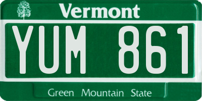 VT license plate YUM861
