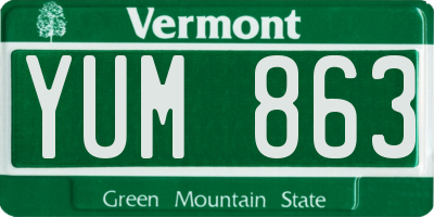 VT license plate YUM863