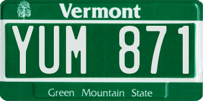 VT license plate YUM871