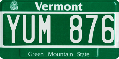 VT license plate YUM876
