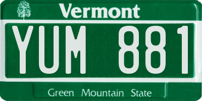 VT license plate YUM881