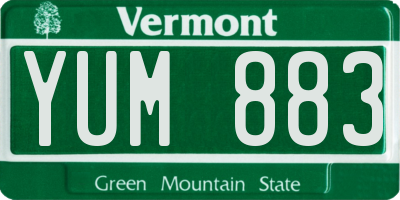 VT license plate YUM883
