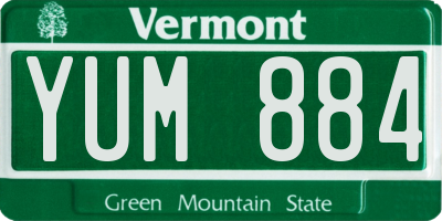 VT license plate YUM884