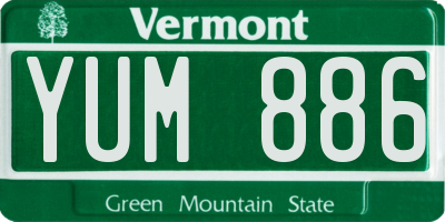 VT license plate YUM886