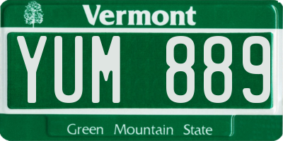 VT license plate YUM889