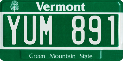 VT license plate YUM891