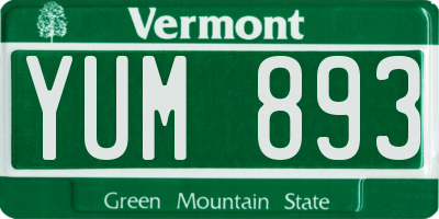VT license plate YUM893