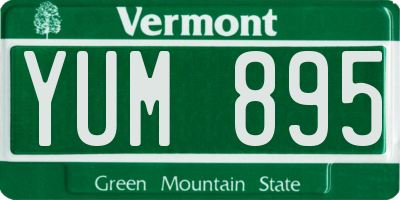 VT license plate YUM895