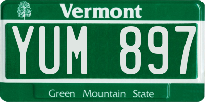 VT license plate YUM897