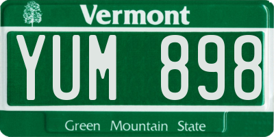 VT license plate YUM898