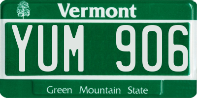 VT license plate YUM906