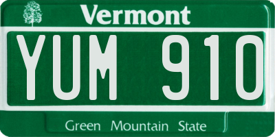 VT license plate YUM910