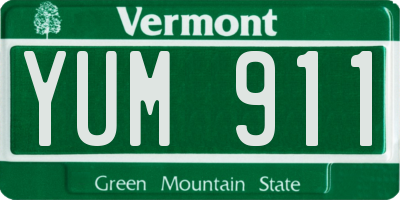 VT license plate YUM911