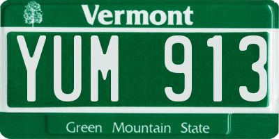 VT license plate YUM913