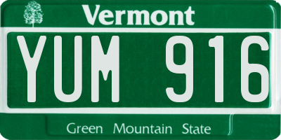VT license plate YUM916