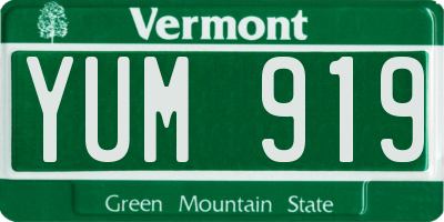 VT license plate YUM919