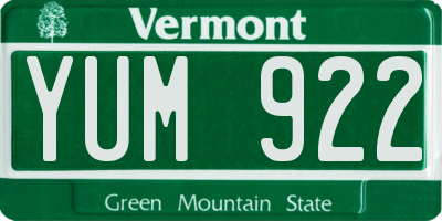 VT license plate YUM922