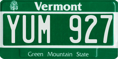 VT license plate YUM927