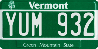VT license plate YUM932