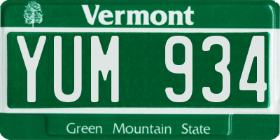 VT license plate YUM934