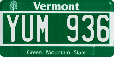 VT license plate YUM936