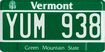 VT license plate YUM938