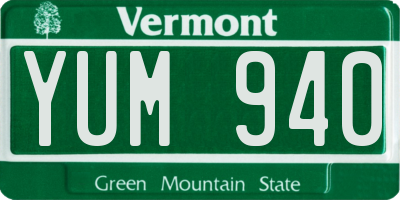 VT license plate YUM940