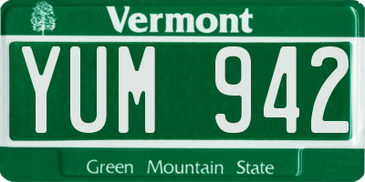 VT license plate YUM942