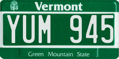 VT license plate YUM945