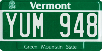 VT license plate YUM948