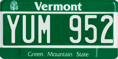 VT license plate YUM952