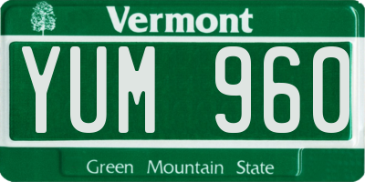 VT license plate YUM960
