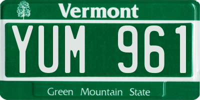 VT license plate YUM961