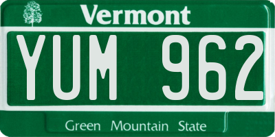 VT license plate YUM962