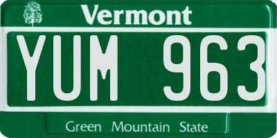 VT license plate YUM963