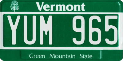 VT license plate YUM965