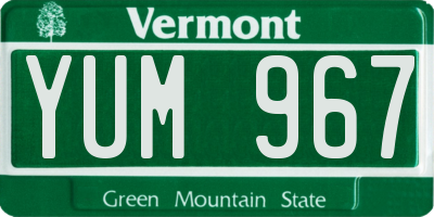 VT license plate YUM967