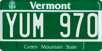 VT license plate YUM970
