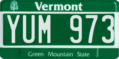 VT license plate YUM973