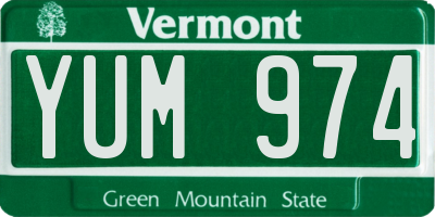 VT license plate YUM974