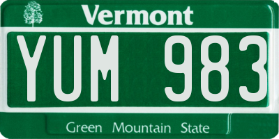VT license plate YUM983