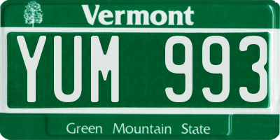 VT license plate YUM993