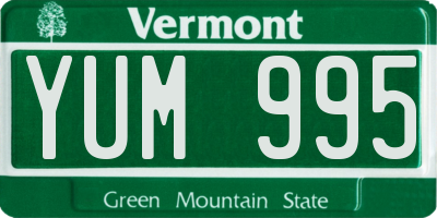 VT license plate YUM995