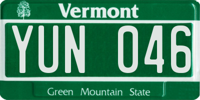 VT license plate YUN046