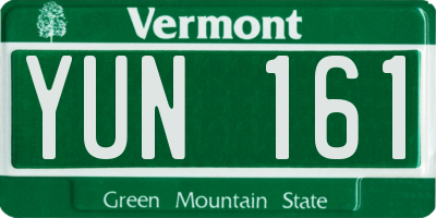 VT license plate YUN161
