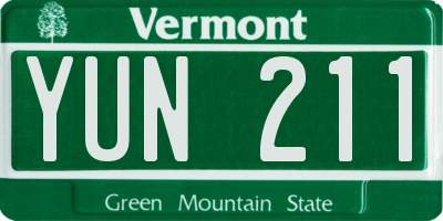 VT license plate YUN211