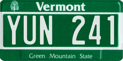 VT license plate YUN241