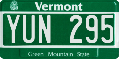 VT license plate YUN295